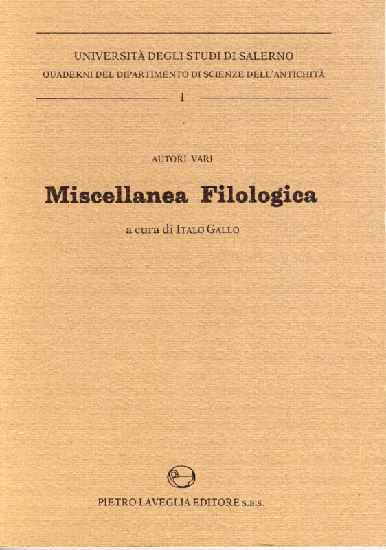 Miscellanea filologica