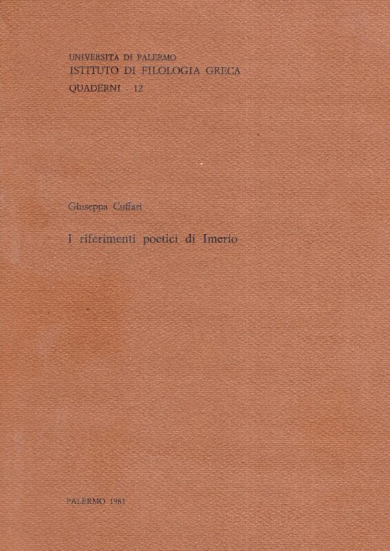 I riferimenti poetici di Imerio,  introduzione di Gennaro D'Ippolito