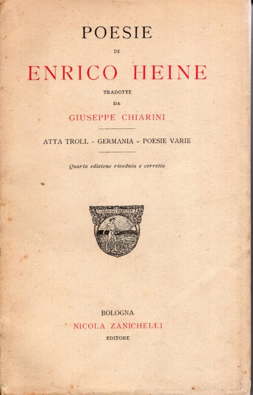 Poesie di Enrico Heine, tradotte da  Giuseppe Chiarini