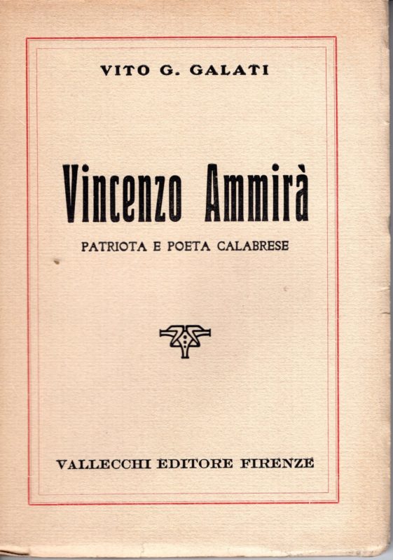 Vincenzo Ammirà : patriota e poeta calabrese