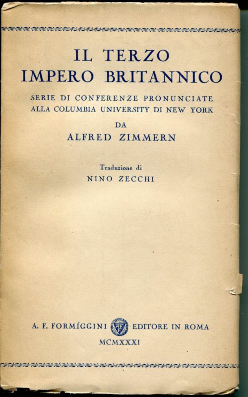 Il Terzo impero britannico, Serie di conferenze pronunciate alla columbia University di New York