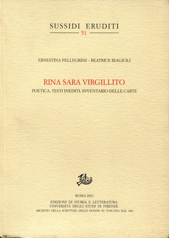 Rina Sara Virgillito. Poetica, testi inediti, inventario delle carte