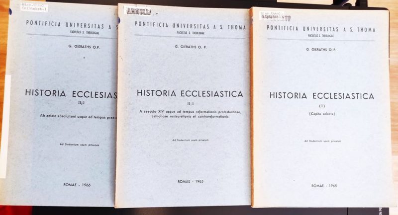 Historia ecclesiastica, 3 volumi 1. capita selecta, 2,1  a saeculo.., 2,2 a aetate absolutismi ..