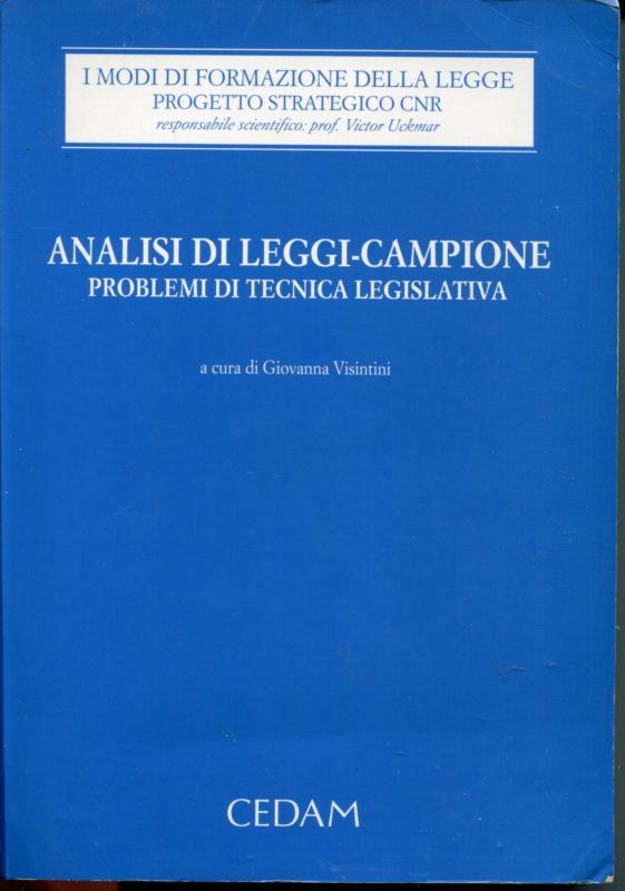 Analisi di leggi-campione,  problemi di tecnica legislativa