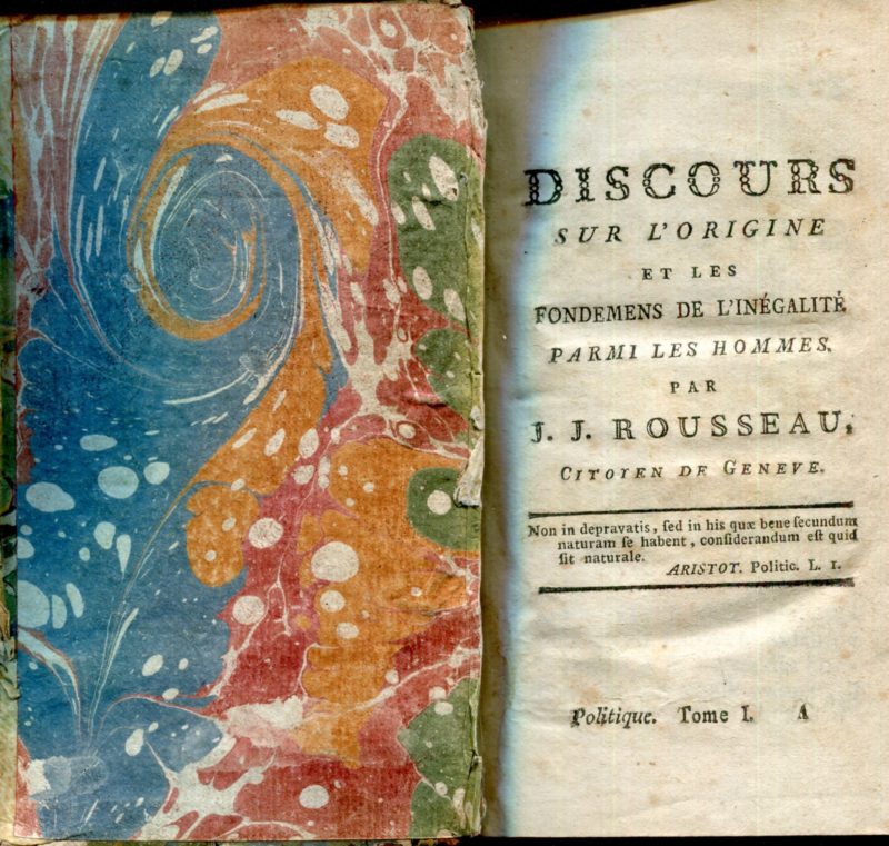 Discours sur l'origine et les fondemens de l'inégalité parmi les hommes - Notes - Lettre de Jean-Jacques Rousseau à Monsieur Philopolis - Discours sur l'économie politique. Oeuvres complettes de J.J. Rousseau, citoyen de Genève. Politique Tome 1.