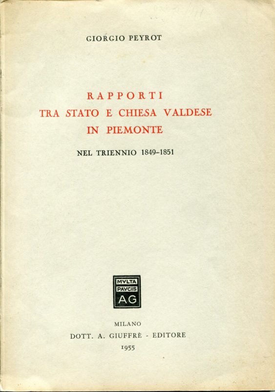 Rapporti tra Stato e Chiesa valdese in Piemonte nel triennio 1849-1851