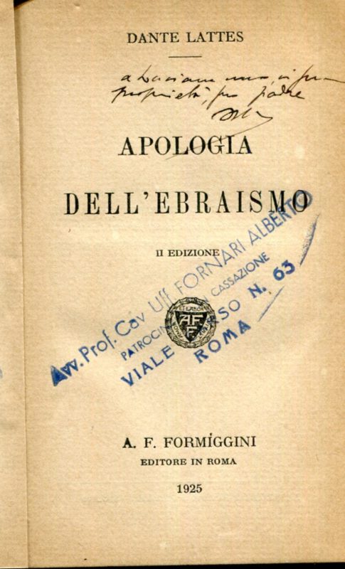 Apologia dell'Ebraismo.