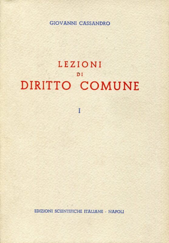 Lezioni di diritto comune: vol.1