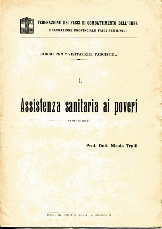 Corso per "visitatrici fasciste"