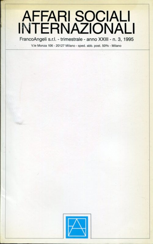Affari sociali internazional, trimestrale , anno XXIII - n.3, 1995