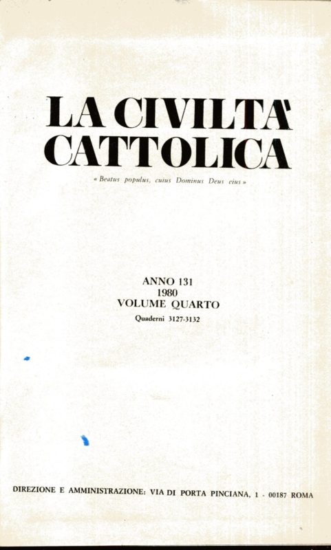 La civilt?? cattolica. Anno 131, 1980. Volume quarto, quaderni 3127 - 3132