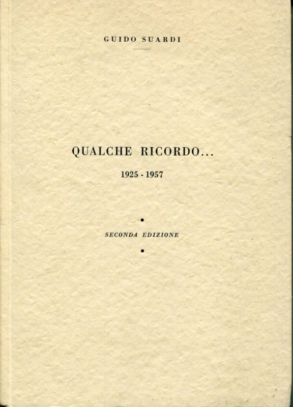 QUALCHE RICORDO. 1925-1967 con dedica autografa della figlia dell'autore. 2. edizione