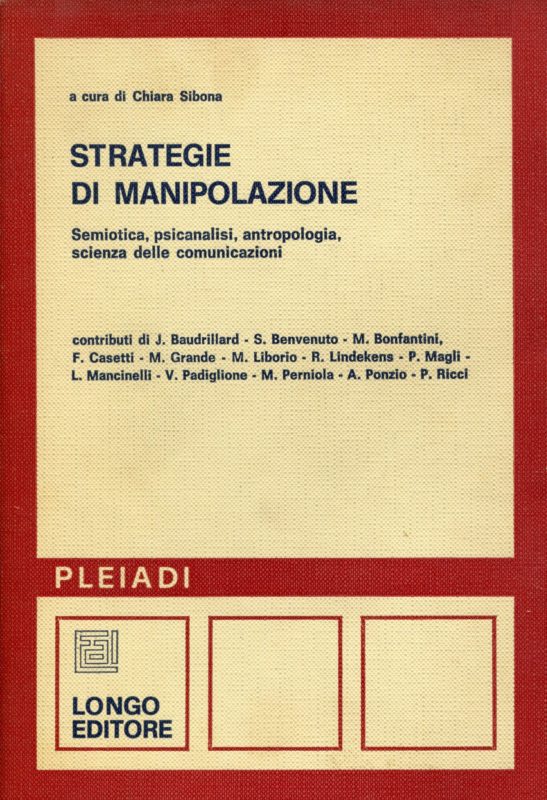 Strategie di manipolazione : semiotica, psicanalisi, antropologia, scienza delle comunicazioni