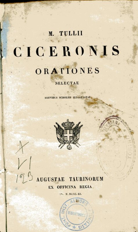 M. Tullii Ciceronis Orationes selectae brevibus scholiis illustrata