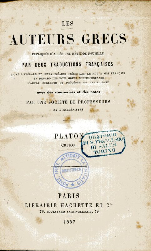 Criton. Les auteurs grecs expliqu??s d'apr??s une m??thode nouvelle par deux traductions francaises