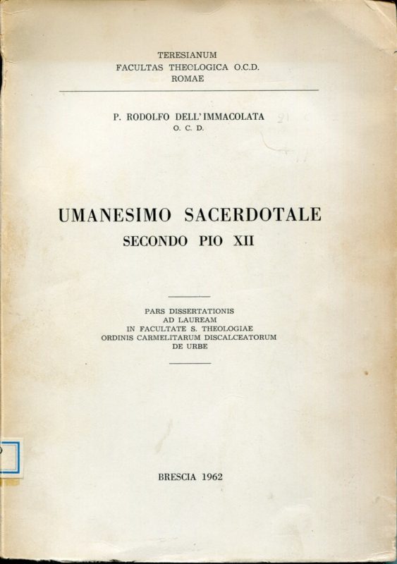 Umanesimo sacerdotale secondo Pio XII.