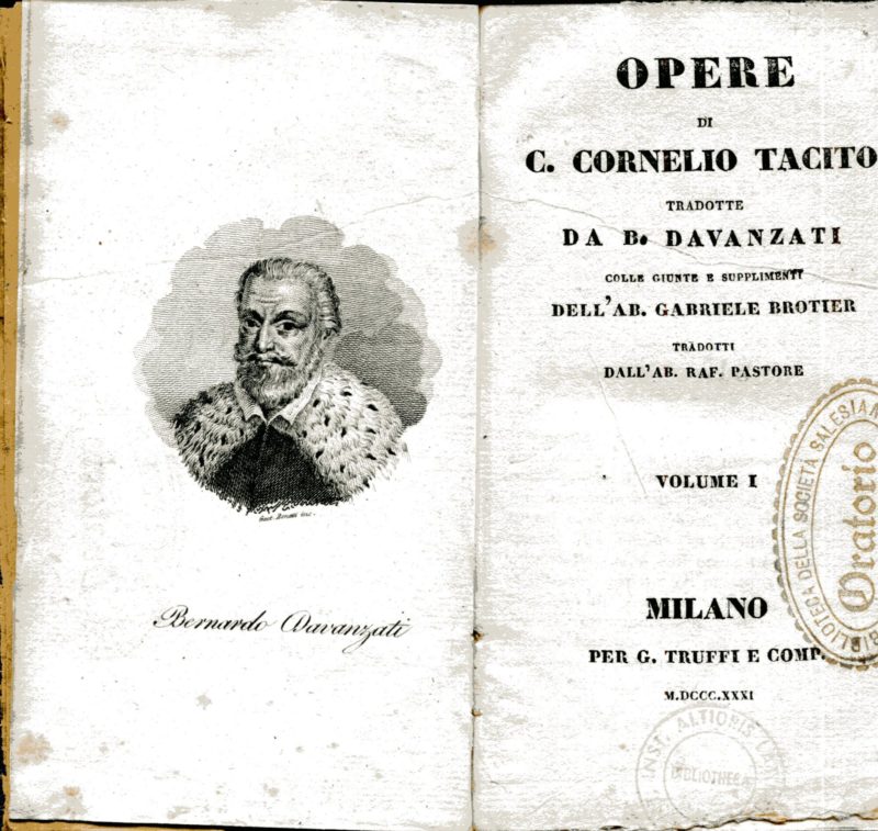 Opere di C. Cornelio Tacito tradotte da B. Davanzati coi supplimenti di G. Brotier tradotti da R. Pastori. Volume 1-3