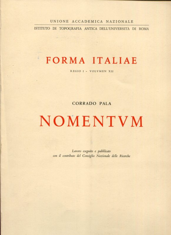 Momentum. Forma Italiae. Regio 1 - Volume XII