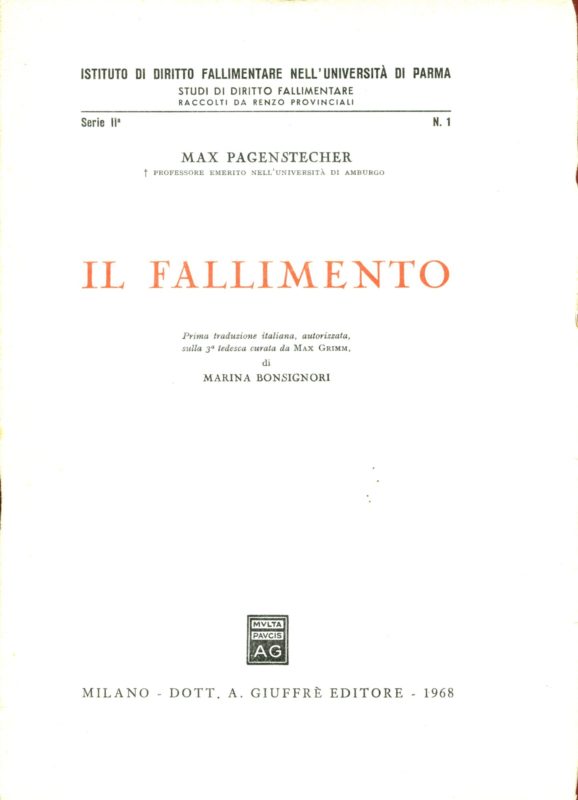 Il fallimento. Prima traduzione italiana autorizzata sulla 3 ? tedesca curata da Max Grimm di Marina Bonsignori