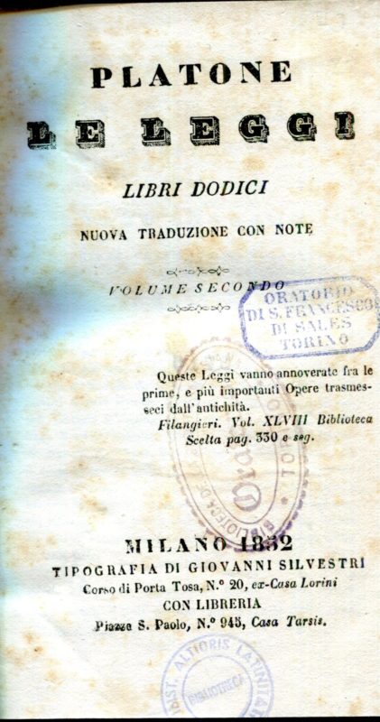 Le leggi libri dodici. Volume 1 e 2