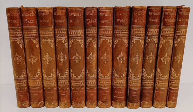 Tappan Zee Edition of Irving's Works. 12 volumi. Wolfert's Roost; The Alhambra Vol I e II; Bracebridge Hall Vol I and II; The Sketch-Book Vol I and II; A History of New York Vol I and II; Tales of a Traveller Vol I and II; The Crayon Miscellany