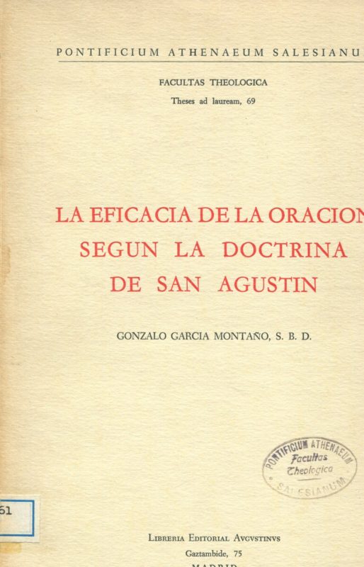 La eficacia de la oraci??n seg??n la doctrina de San Agust??n