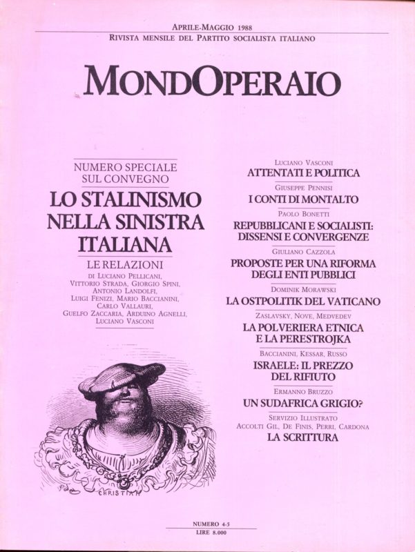 Mondoperaio. Rivista mensile del Partito Socialista Italiano, n. 4-5, anno 1988 maggio.