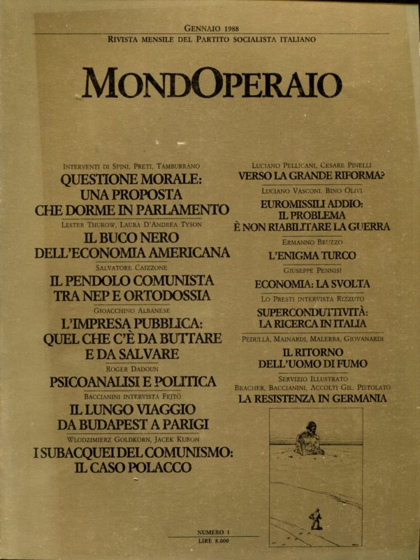 Mondoperaio. Rivista mensile del Partito Socialista Italiano, n. 1, anno 1988 gennaio