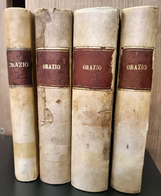 Opere di Q. Orazio Flacco tradotte in lingua italiana e corredate di opportune osservazioni da Celestino Massucco .. Tomo primo - quarto. Seconda edizione col testo latino corretto su quelli del Mitscherlich e del Doering e coll'aggiunta delle osservazioni del cav. Vannetti e di altri