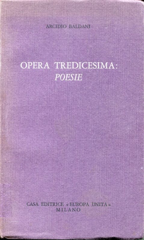 Opera tredicesima: poesi