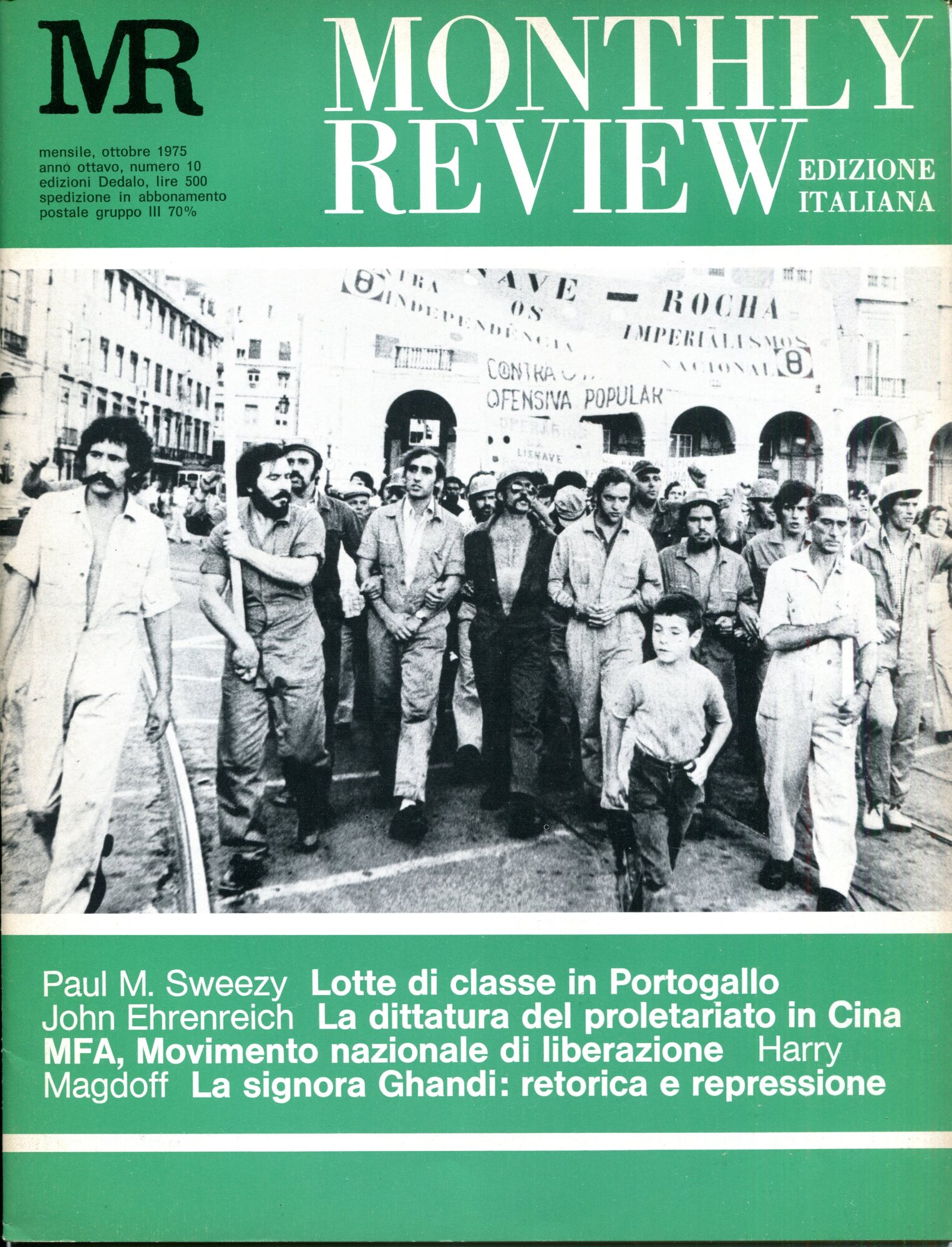 Monthly Review edizione italiana. Mensile, gennaio  - dicembre 1975