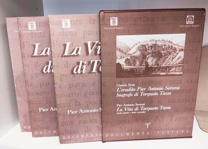 Vita di Torquato Tasso e L'erudito Pier Antonio Serassi, biografo di Torquato Tasso. 3 volumi in custodia.  A cura di M. Baroni