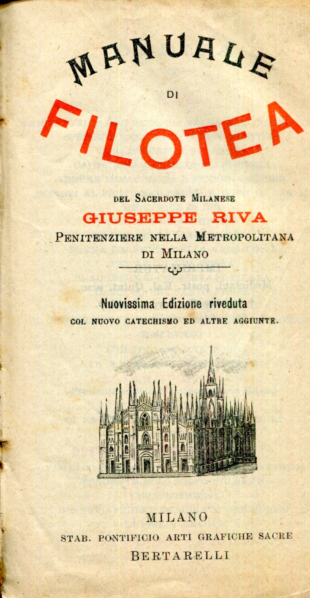 Manuale di Filotea. Nuovissima edizione riveduta col nuovo catechismo ed altre aggiunte