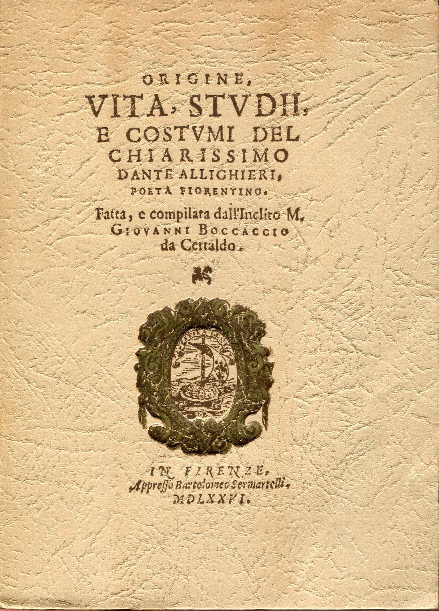 Origine, vita, studi e costumi del chiarissimo Dante Allighieri poeta fiorentino. Riproduzione facsimilare dell'ed.: Firenze : appresso Bartolomeo Sermartelli, 1576. Introducao por Jos?? V. de Pina Martins