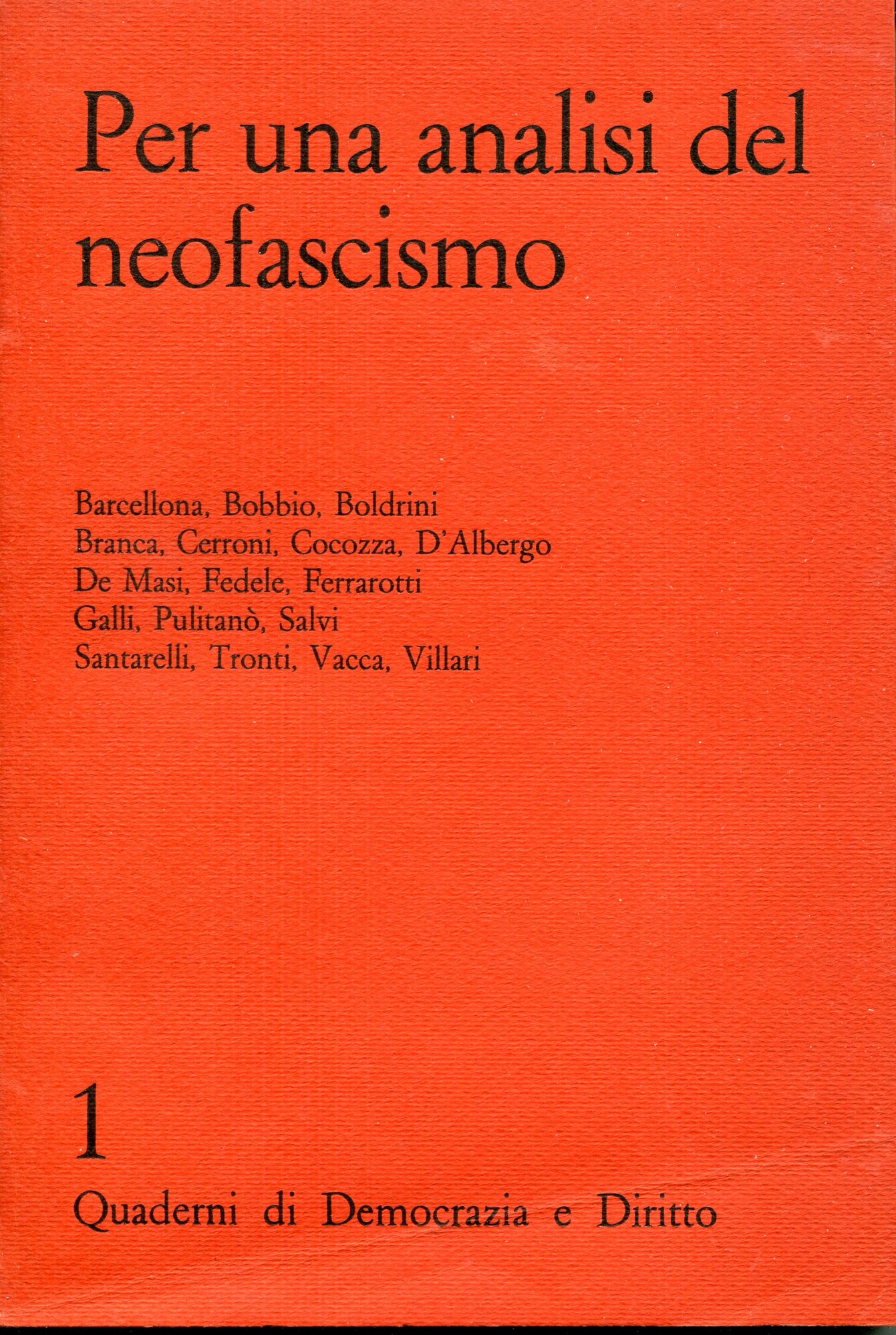 Per una analisi del neofascismo