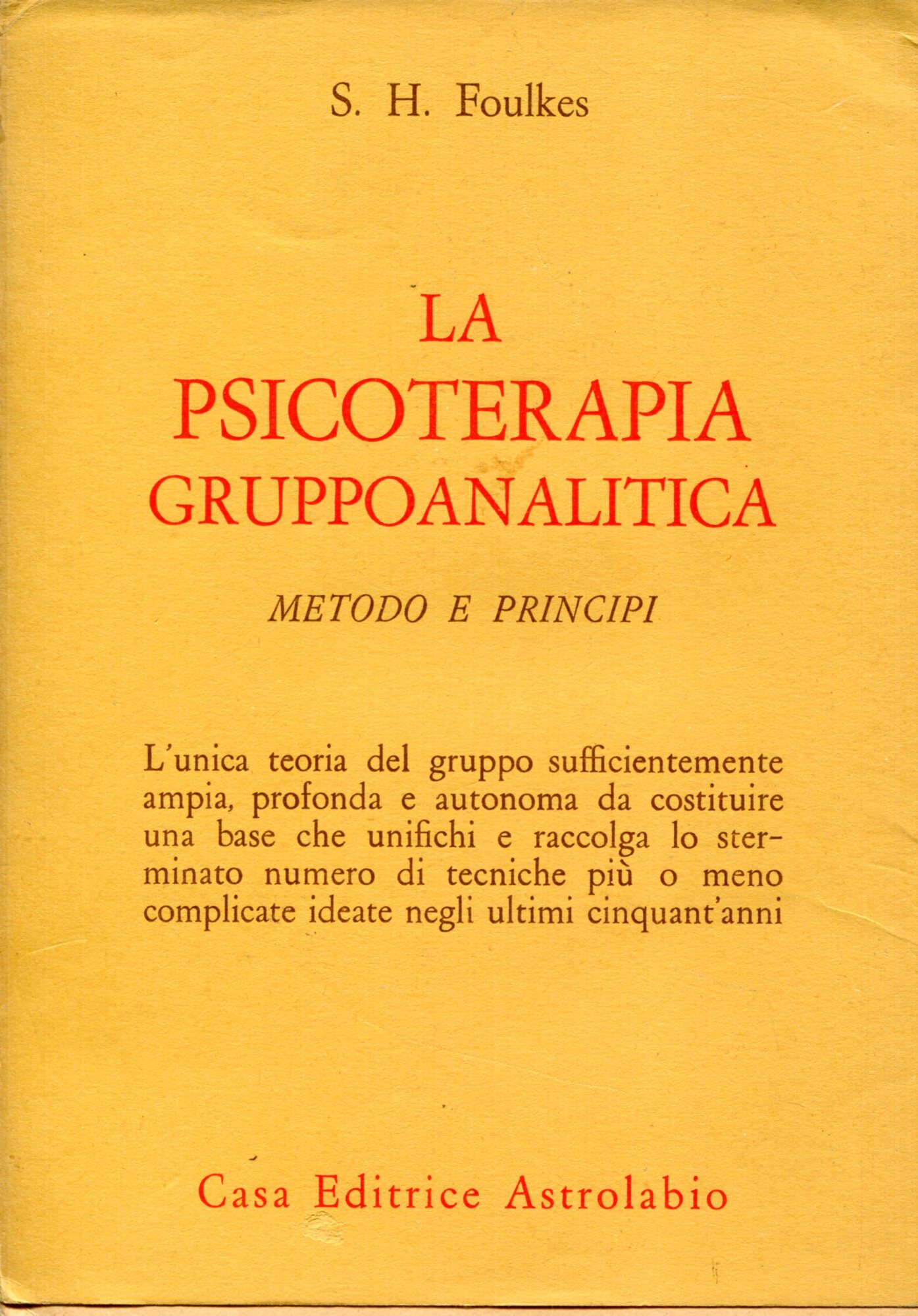 La psicoterapia gruppoanalitica : metodo e principi