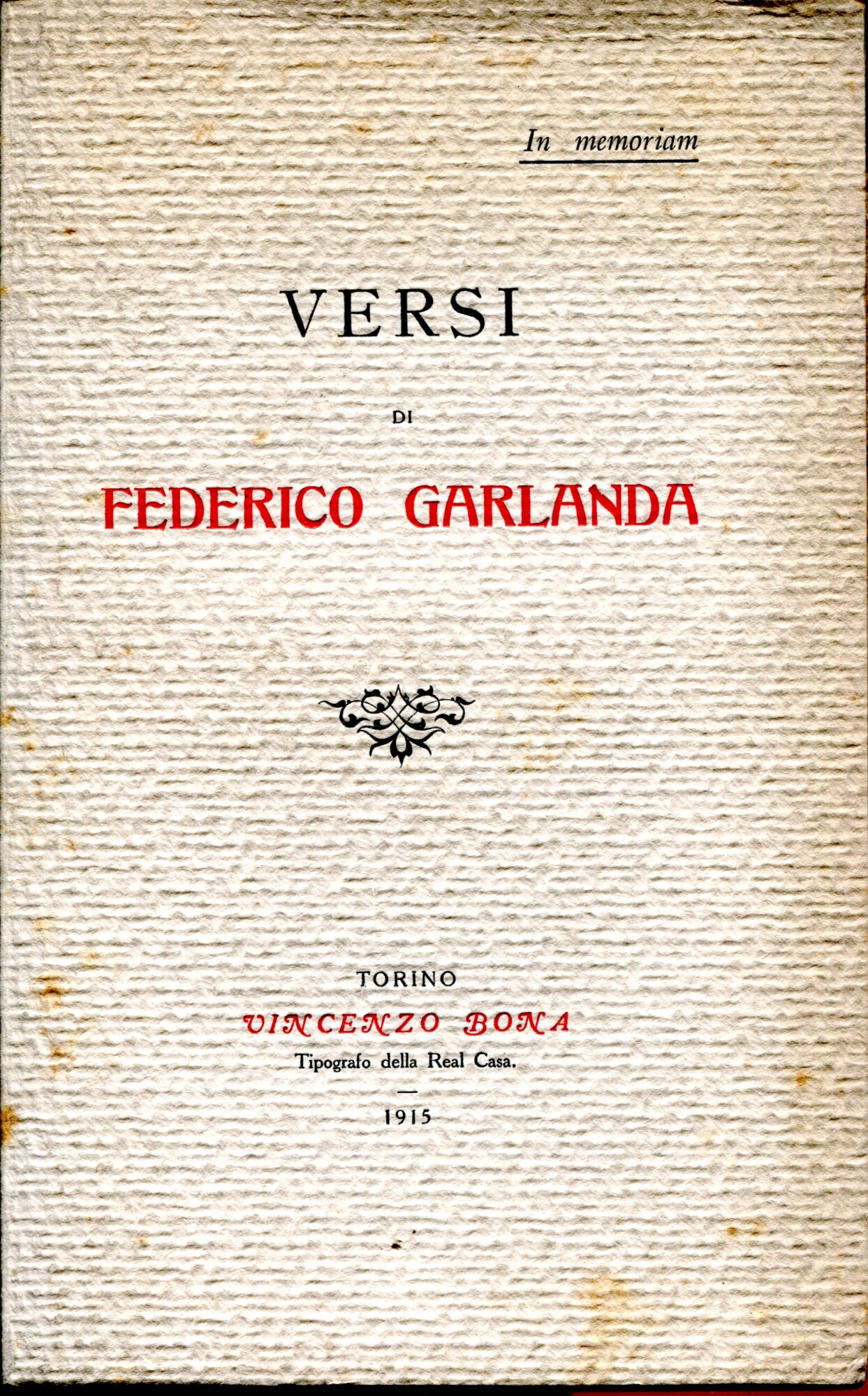 In memoriam Versi di Federico Garlanda