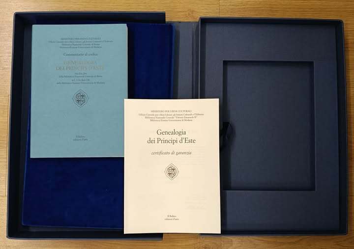 Genealogia dei principi d'Este. Riproduzione facsimile del manoscritto ??. L.5.16=Ital.720 conservato presso la Biblioteca Estense universitaria di Modena e del ms. Vitt .Em. 293 conservato presso la Biblioteca nazionale centrale di Roma
