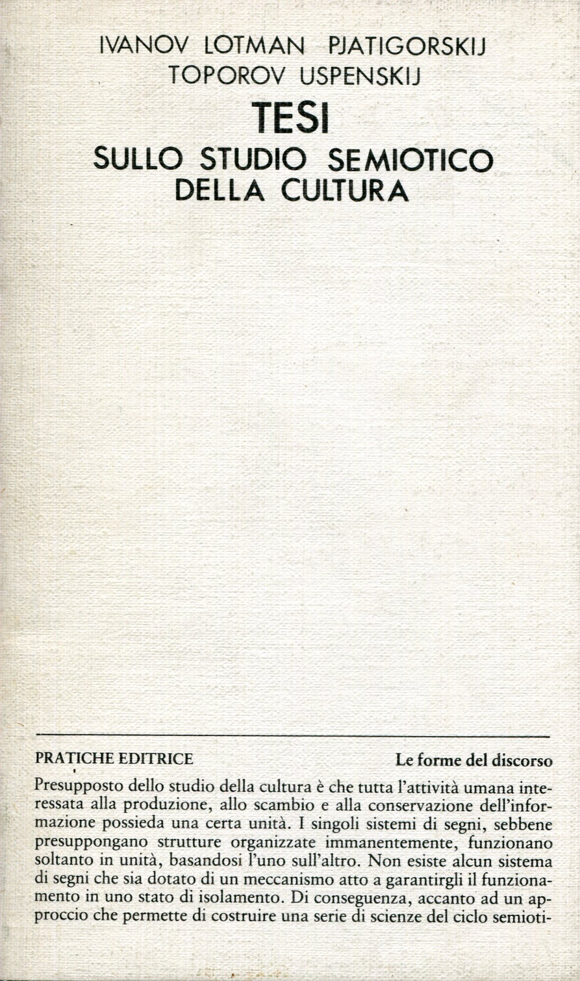 Tesi sullo studio semiotico della cultura