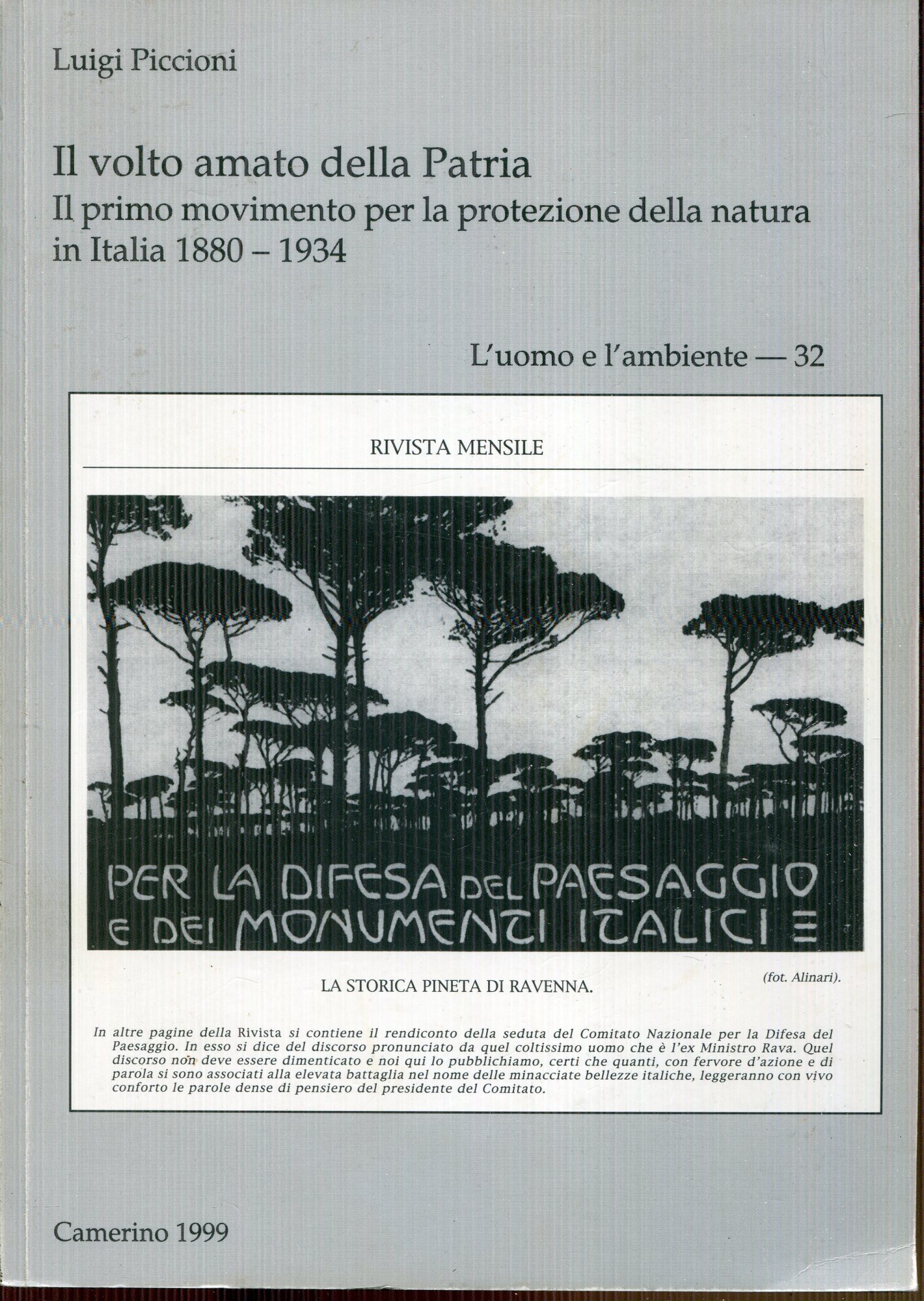 Il volto amato della patria : il primo movimento per la protezione della natura in Italia 1880-1934