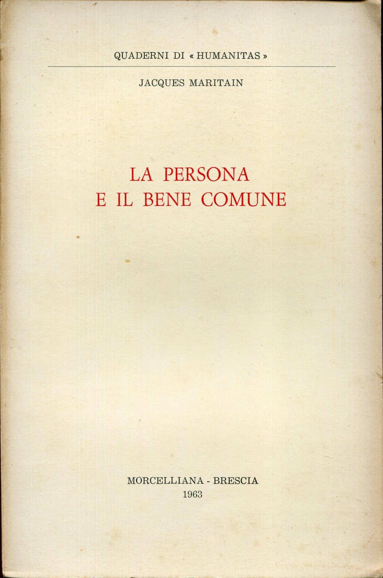 La persona e il bene comune
