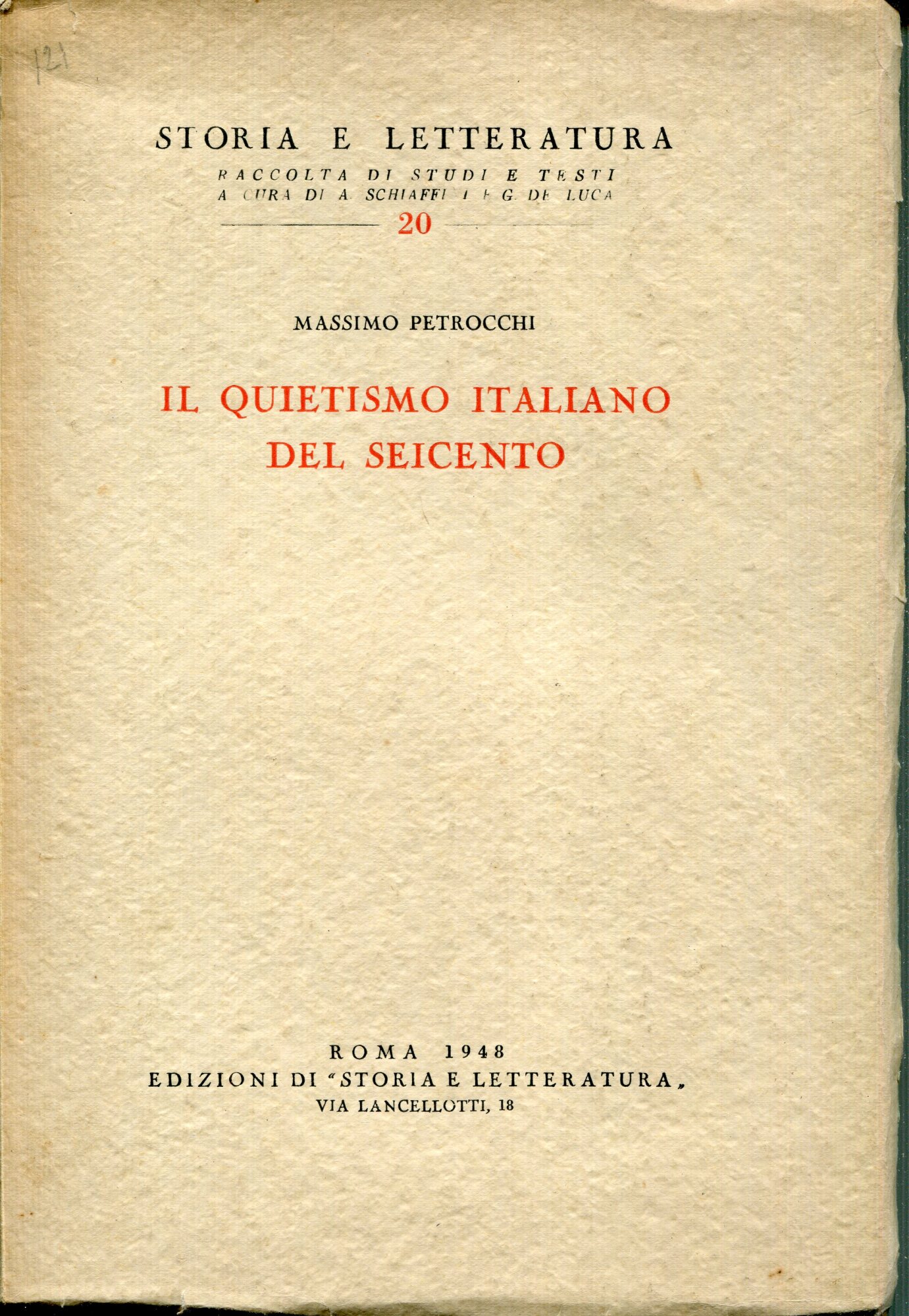 Il quietismo italiano del Seicento