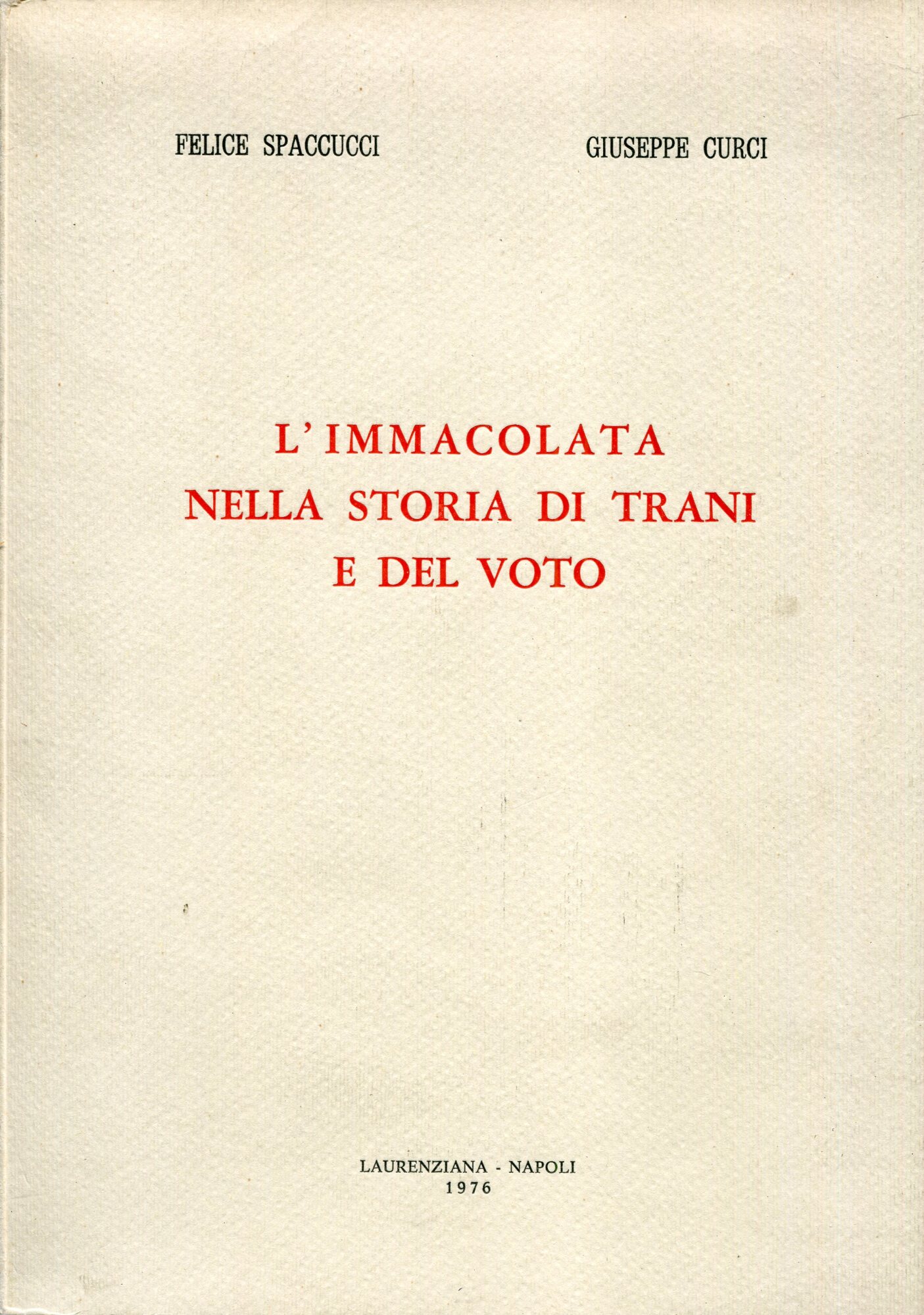 L'IMMACOLATA NELLA STORIA DI TRANI E DEL VOTO