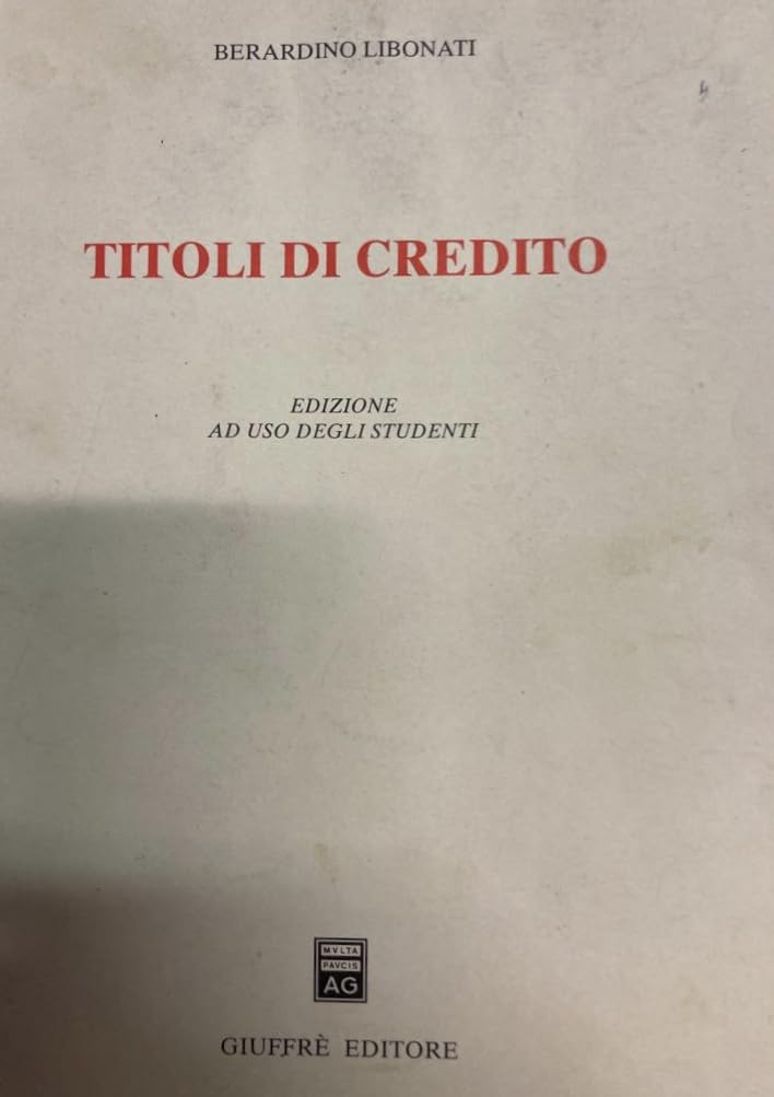 Titoli di credito. Edizione ad uso degli studenti