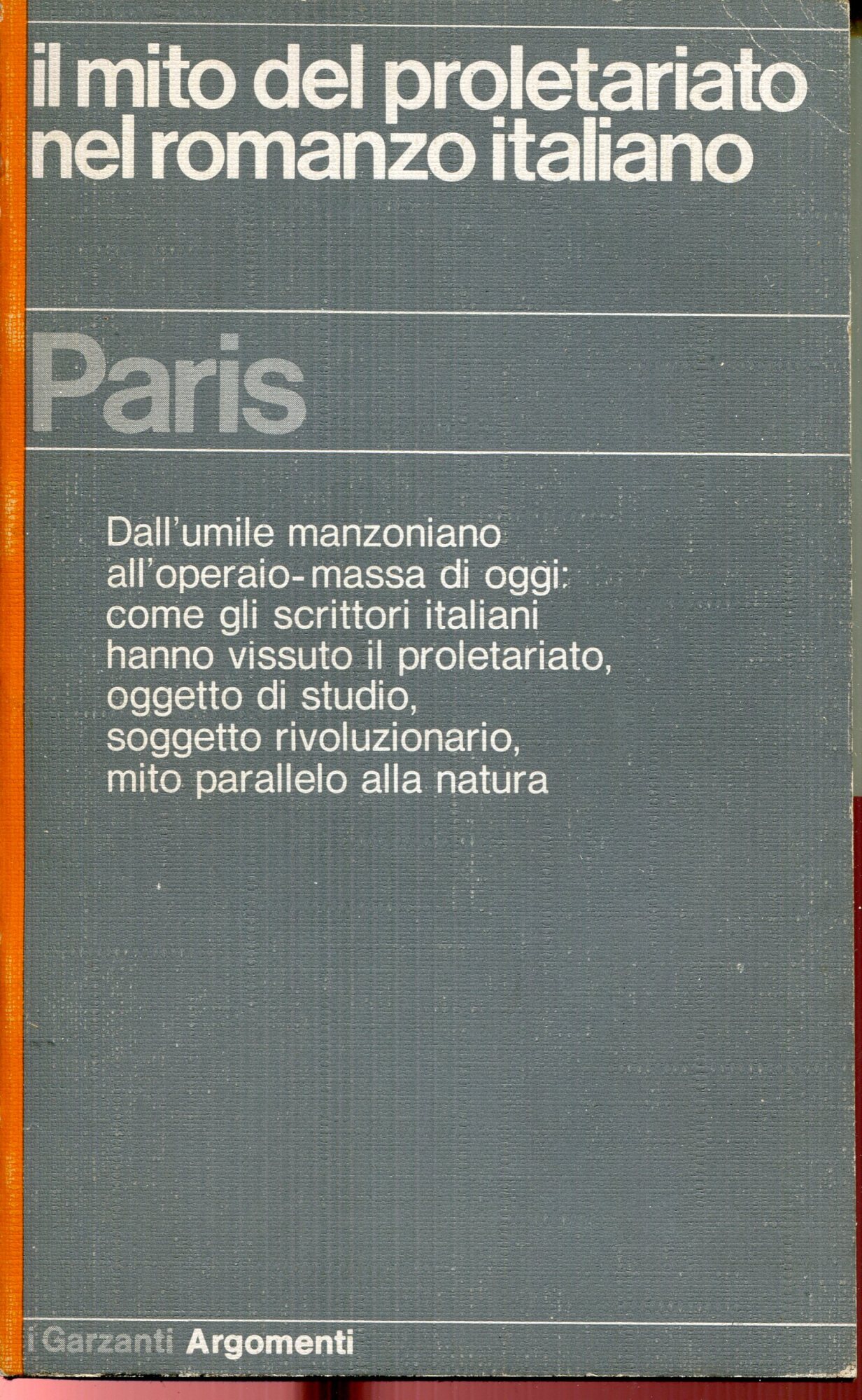 Il mito del proletariato nel romanzo italiano